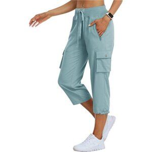 MoFiz Womens Cargo Capris Quick Dry Hiking Pants Lightweight Travel Outdoor